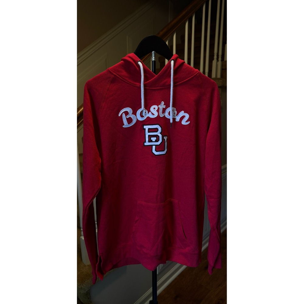 Colosseum Boston University BU Terriers Red Hoodie Sweatshirt Womens L NEW